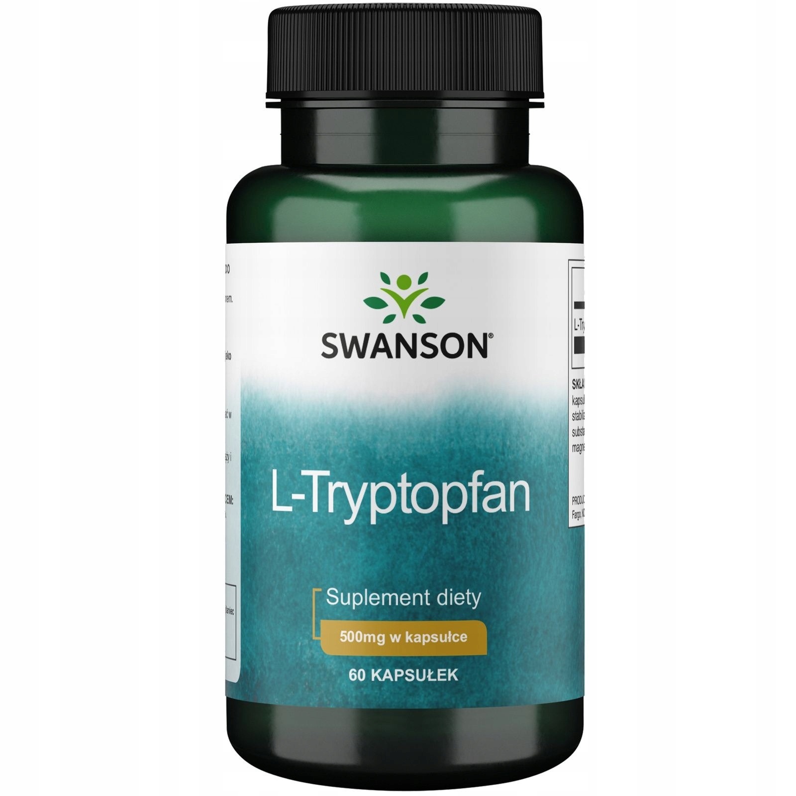 SWANSON USA L-TRYPTOFAN 500mg 60cap NASTRÓJ STRES TRYPTOFAN — 7