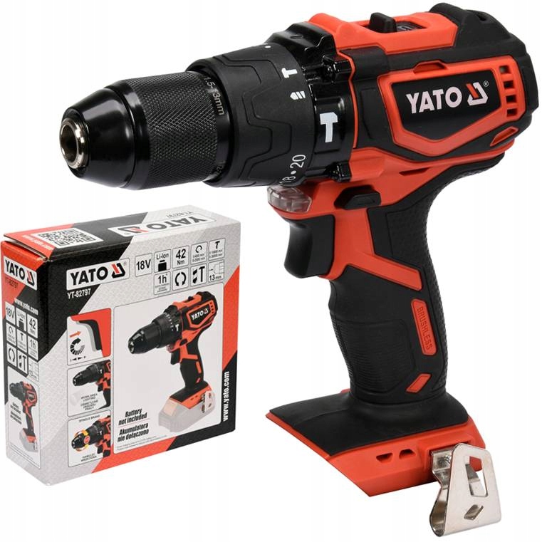 

Wiertarko-wkrętarka Udar Bezszczotkowa 42NM Yato