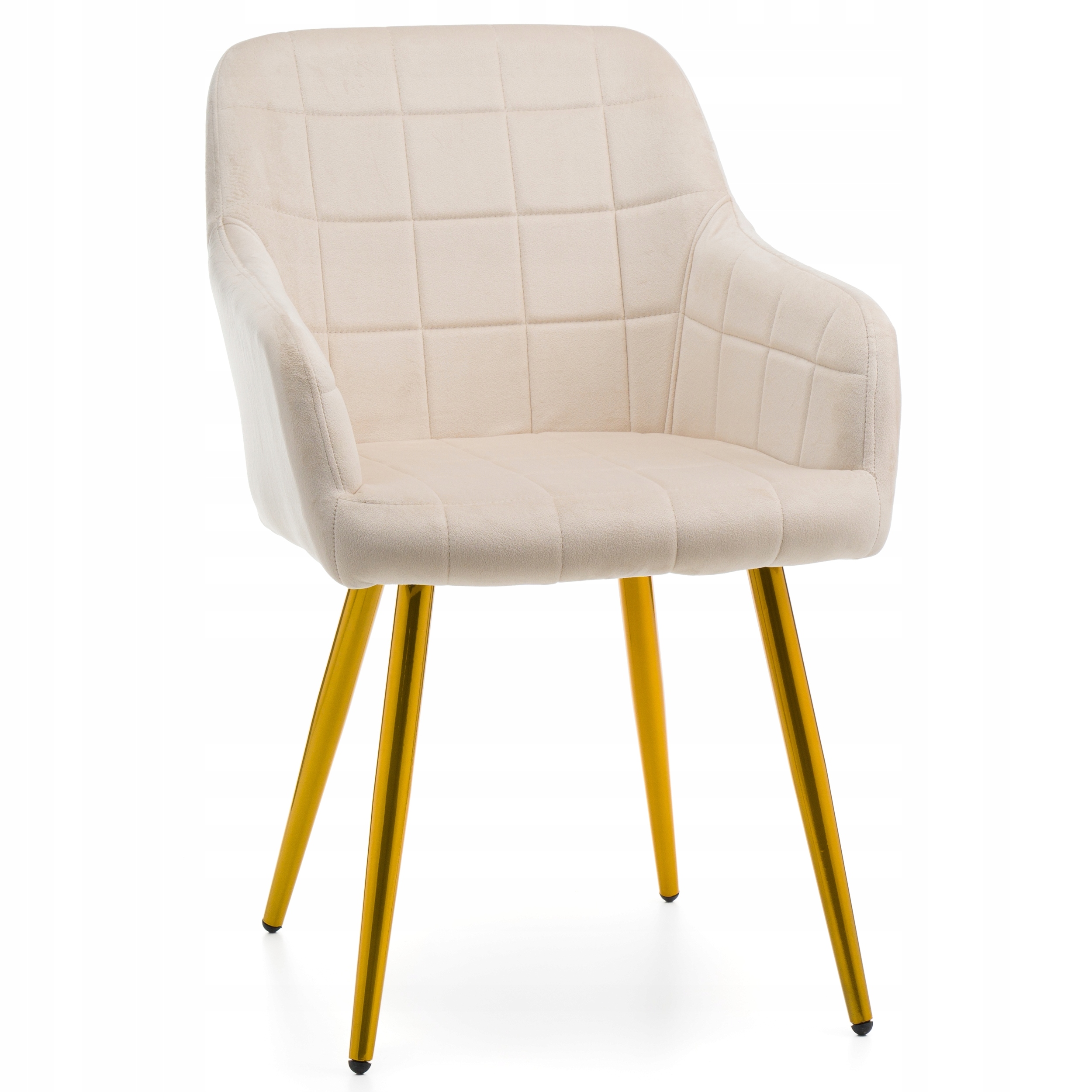 KRZESŁO TAPICEROWANE PIKOWANE WELUROWE DO SALONU JADALNI ZŁOTE NOGI ORTE Model ORTE