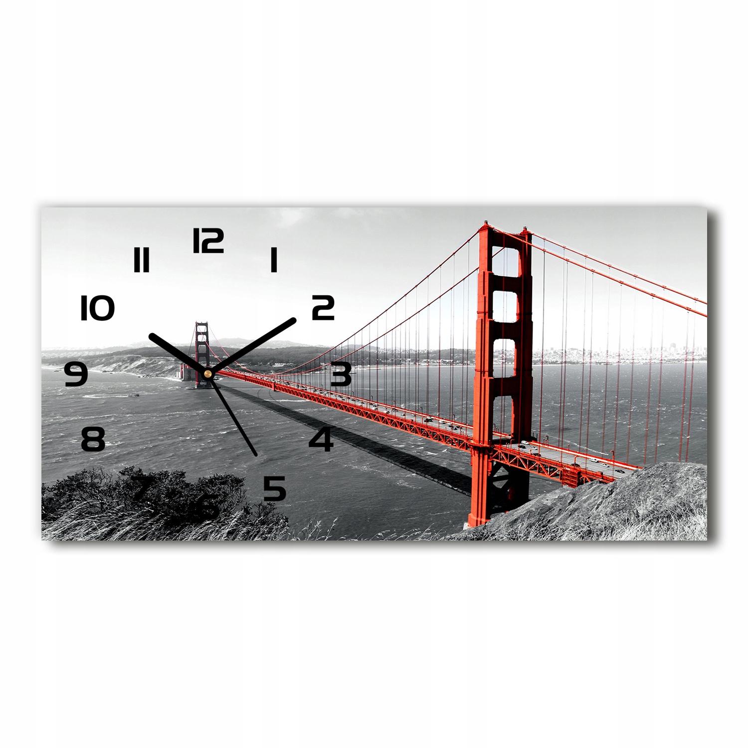 

Zegar ścienny szklany Most San Francisco 60x30 cm