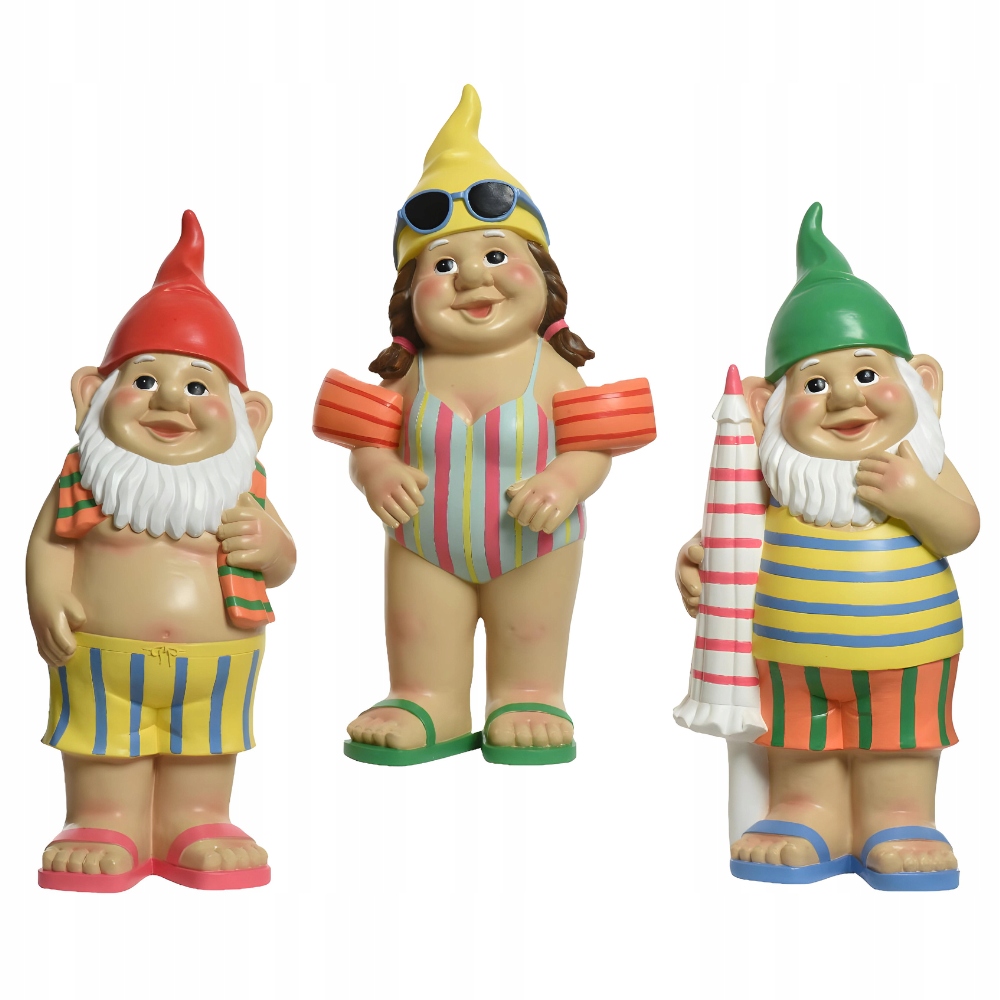 Figurka trpaslíka gnóm dovolenkový plážový chlapec 65 cm