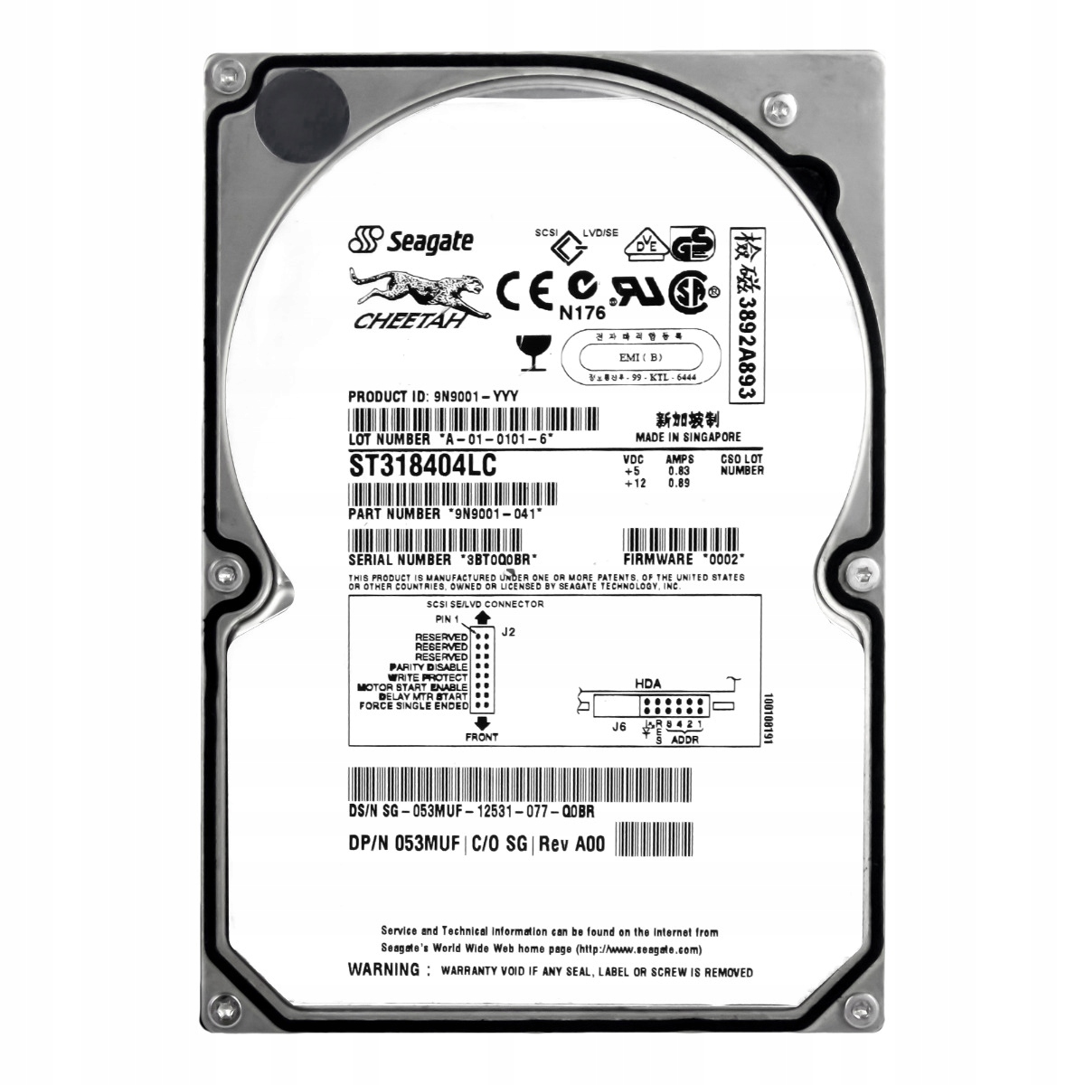 Dell 053MUF 18GB 10K Scsi U160 3.5'' ST318404LC