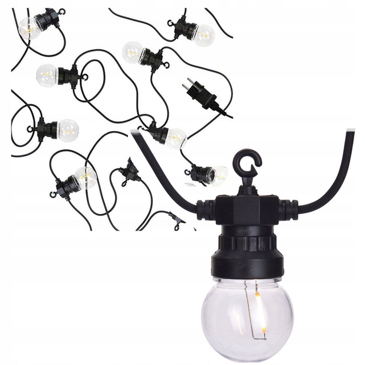 Lampy Led Žárovky loft osvětlení světelný řetěz balkon altán 12,5 m