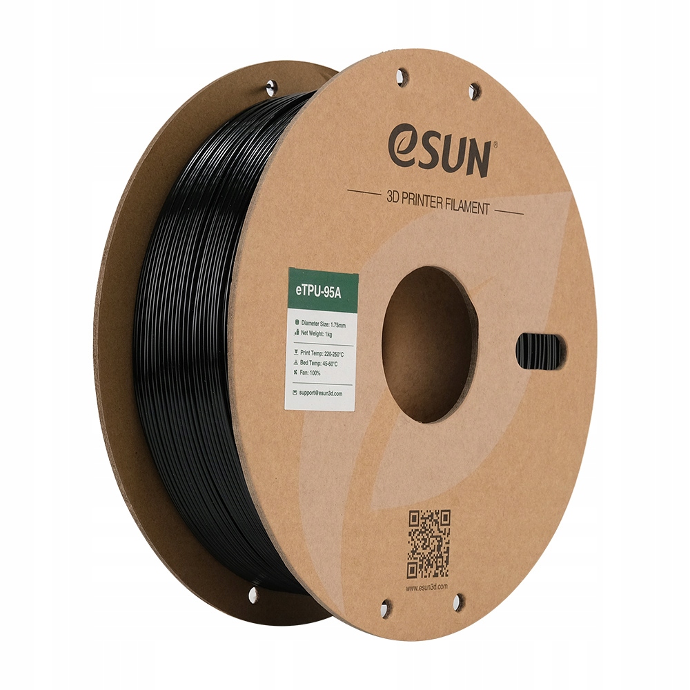 eSun TPU-95A Filament černý 1.75 mm 1 kg papírová cívka