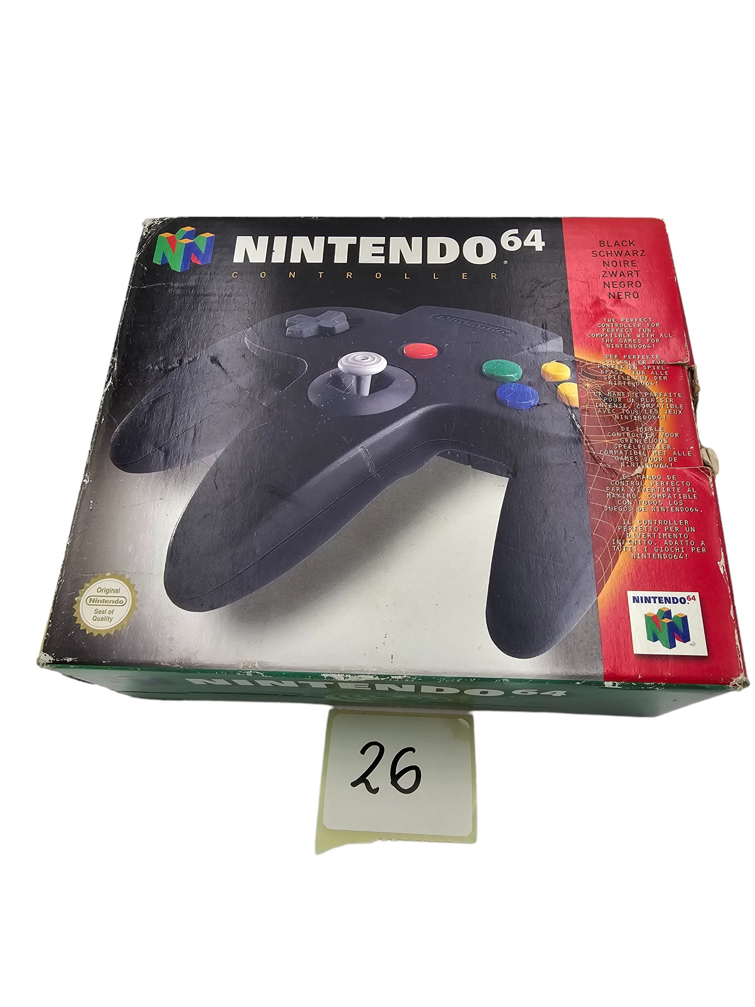 ORYGINALNY PAD NINTENDO 64 CZARNY KARTON BOX