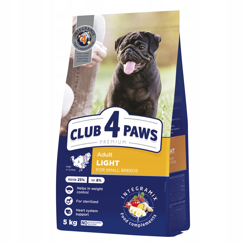Levně Club 4 Paws Premium „Light“ suché krmivo pro psy malých plemen – krůta 5 kg
