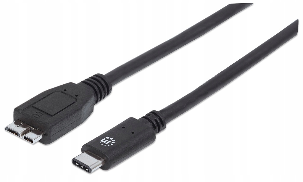 Manhattan USB 3.1 C/Micro-B, 1 m kabel USB Micro-USB B USB C Czarny