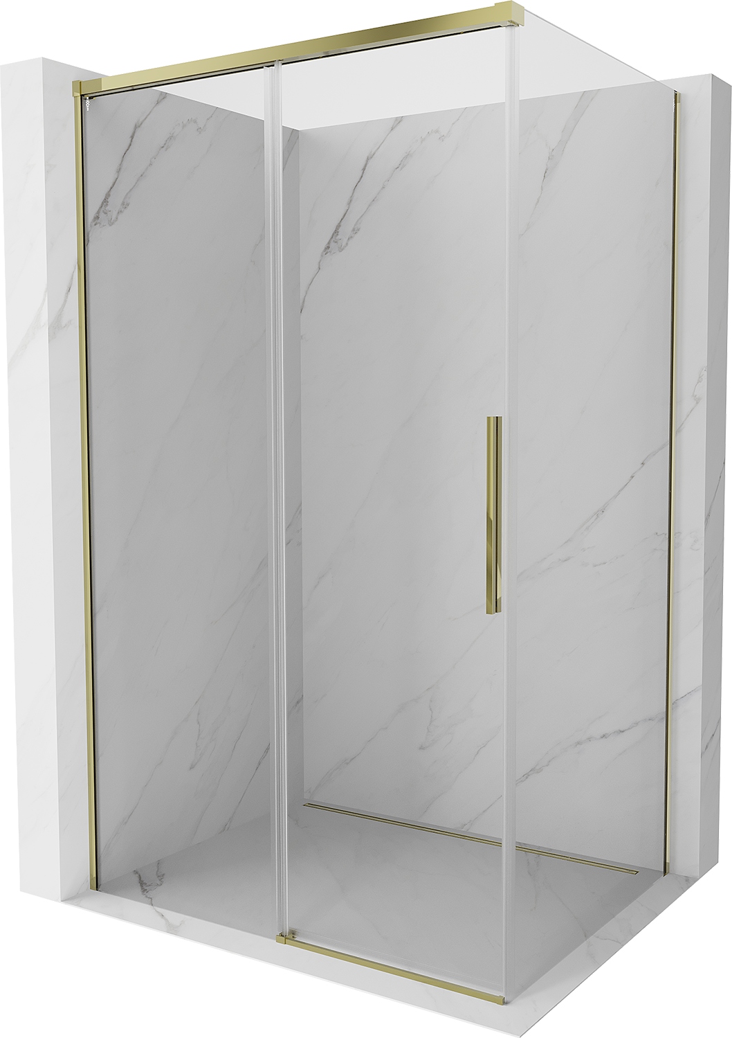 Mexen Rox Kabina Prysznicowa Rozsuwana 135X95 CM Transparent Złota
