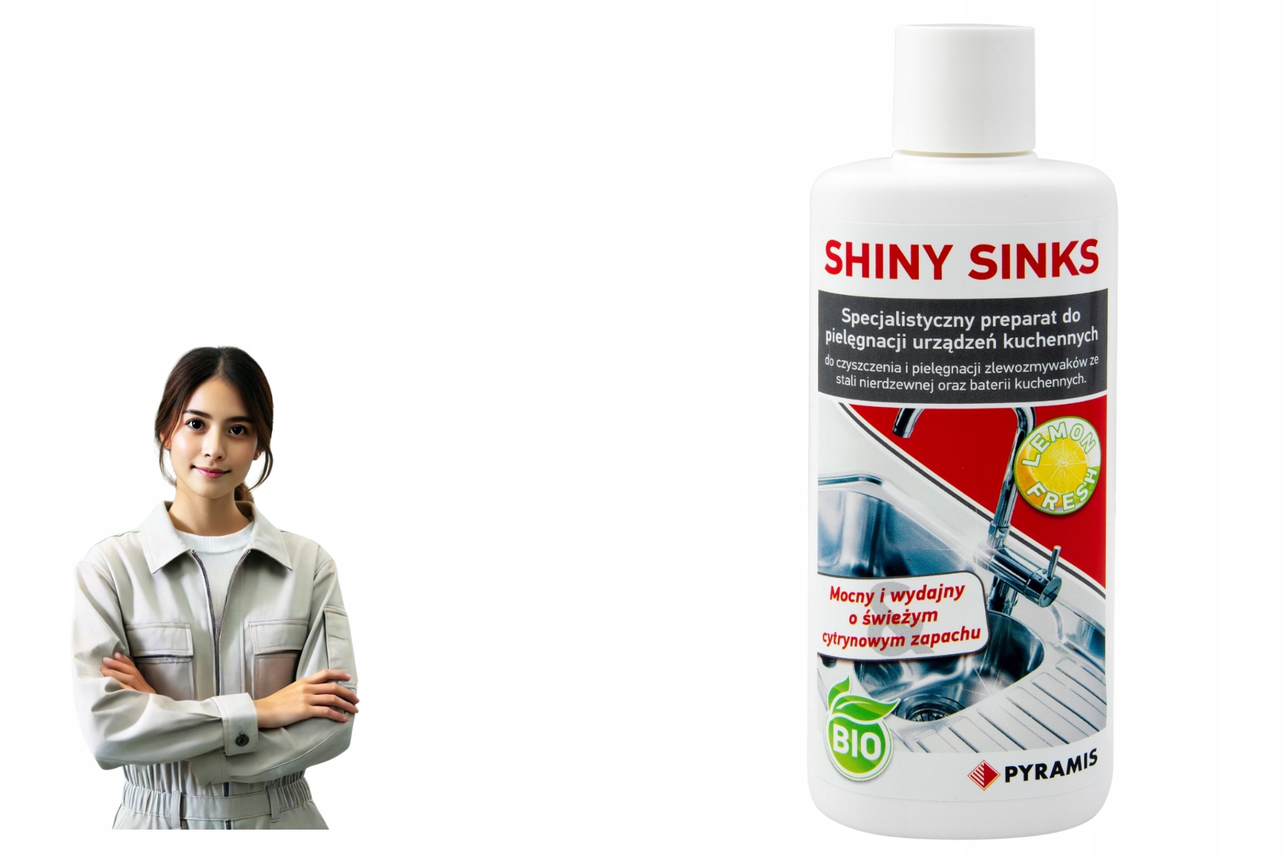 Levně Čisticí prostředek Pyramis Shiny Sinks pro ocelové dřezy a armatury