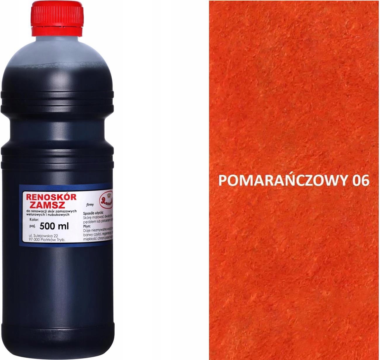 Oranžová Barva Renoskin 500 ml Wilbra Pro Malování Semišové Kůže Nubuku