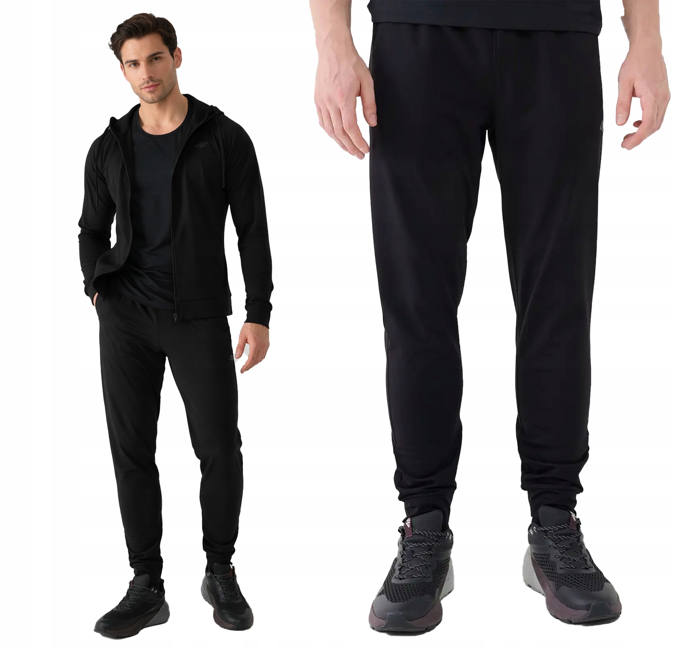 Spodnie męskie treningowe 4F szybkoschnące ocieplane M1046 czarne L