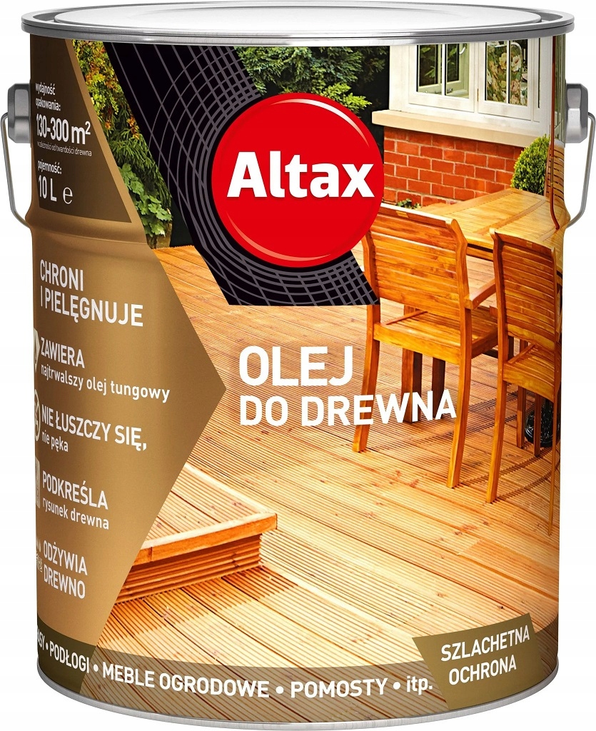 ALTAX ZABEZPIECZAJĄCY BEZBARWNY OLEJ DO DREWNA 10L