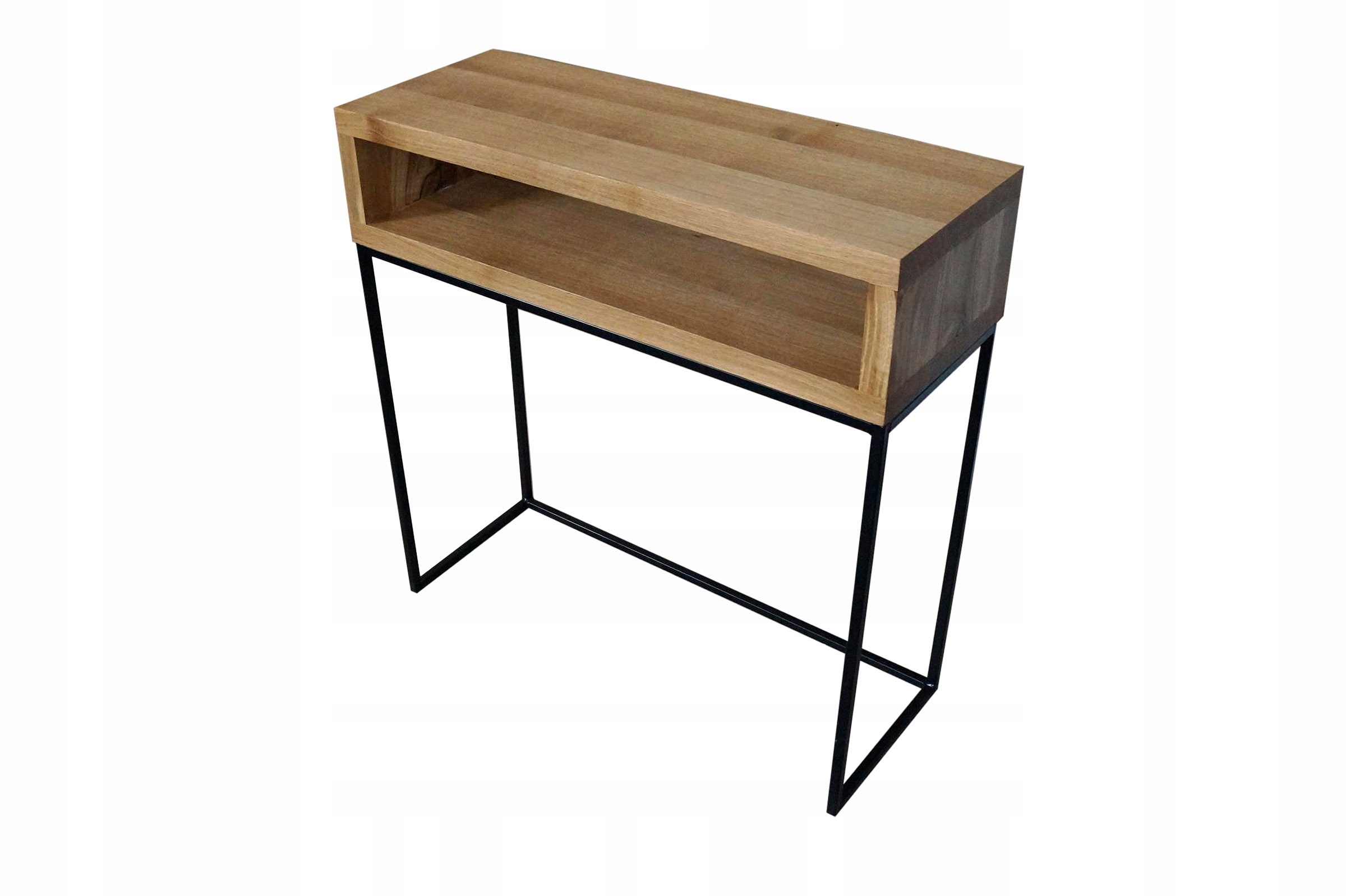 KONSOLA LOFT Z PÓŁKĄ 80 CM LITY DĄB Kolor mebla inny kolor