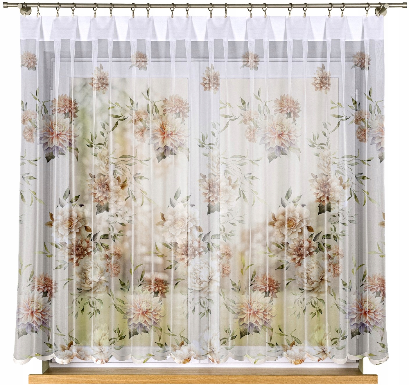 Manila záclona, vel 500 x 160 cm, potištěná (s lemováním)