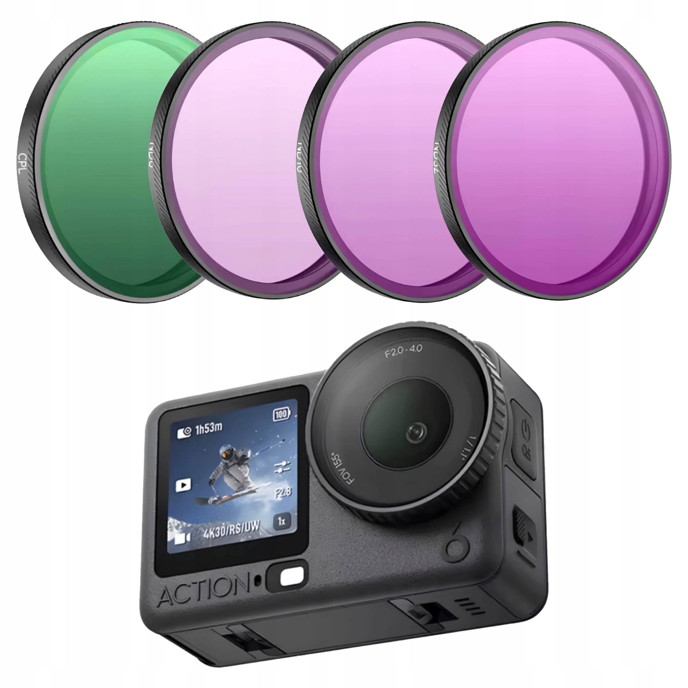 Sada 4 filtrů Mix pro kameru Dji Osmo Action 6 Cpl ND8 ND16 ND32