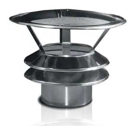 Kzs Stříška se 2 žáruvzdornými kroužky, průměr 160 mm, tloušťka 0,8 mm, komínová násada