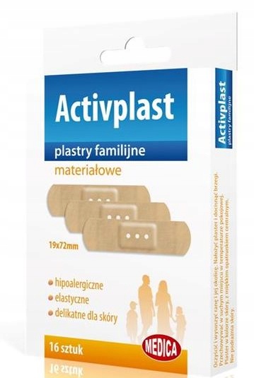 

Plastry materiałowe z opatrunkiem 16szt Activplast