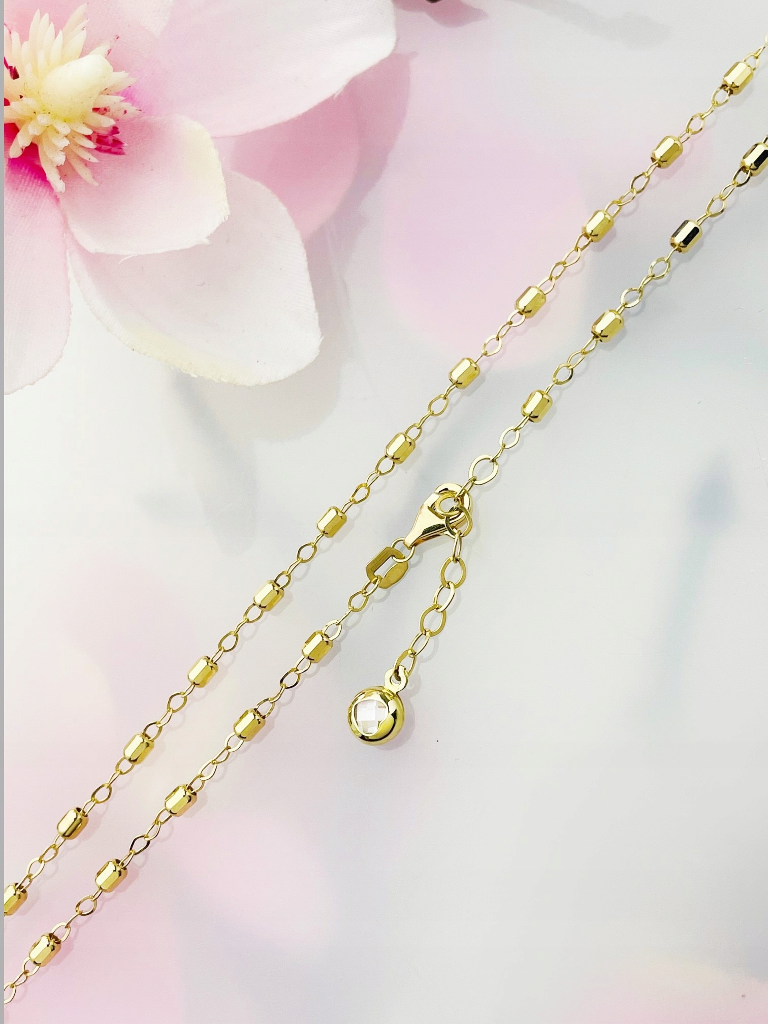 Zlatý řetízek s kuličkovým frézovaným ankrem