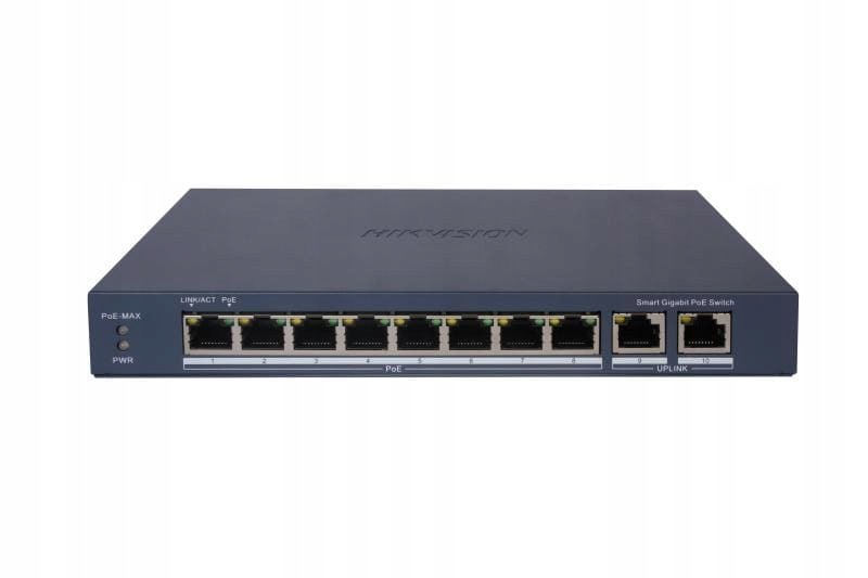 Spravovateľný PoE prepínač Hikvision DS-3E1510P-EIV2 8x PoE 2x Uplink 1GB 110W