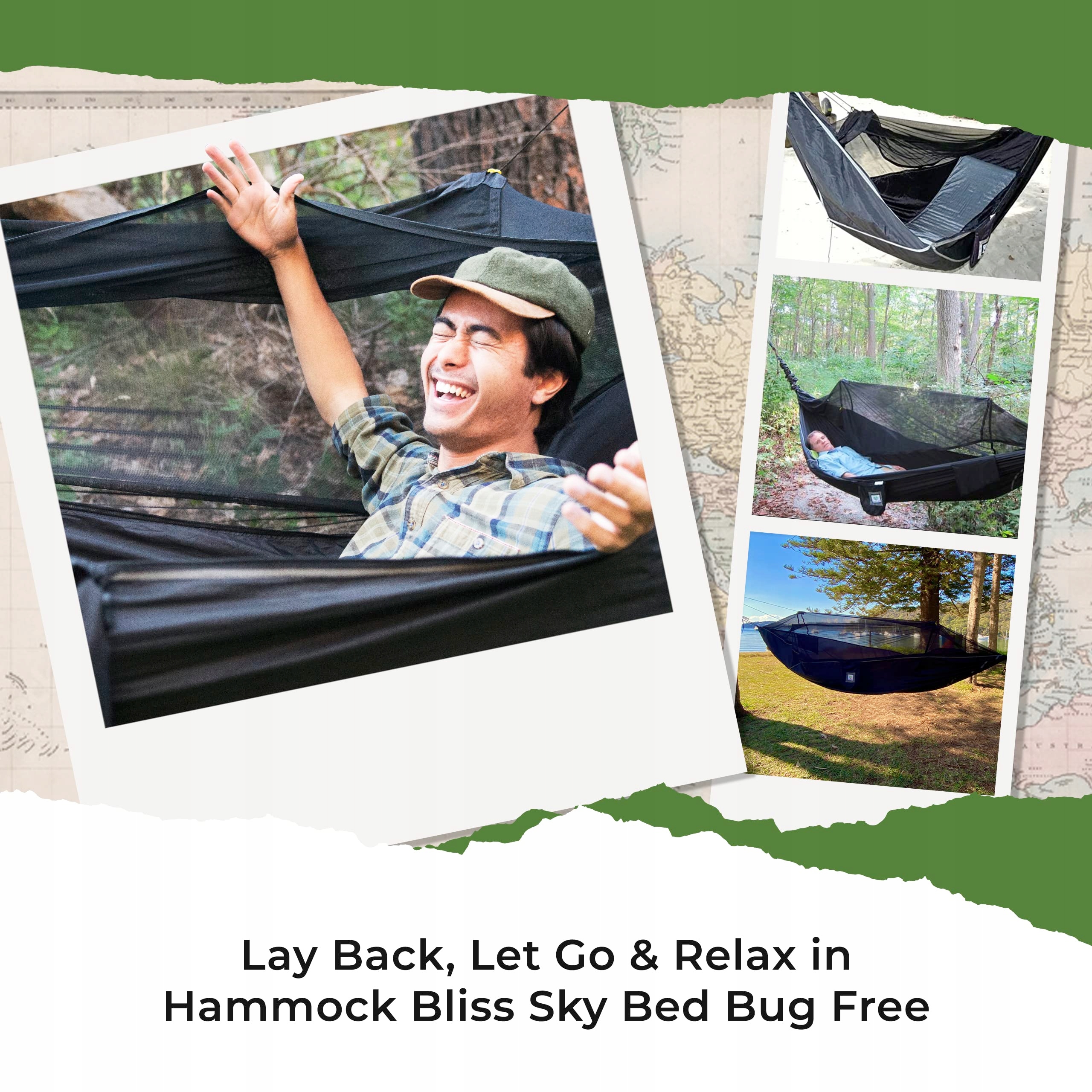 SKY BED Namiot Hamakowy Z Moskitierą Asymetryczny Design Izolowany Pad — miniatura 6