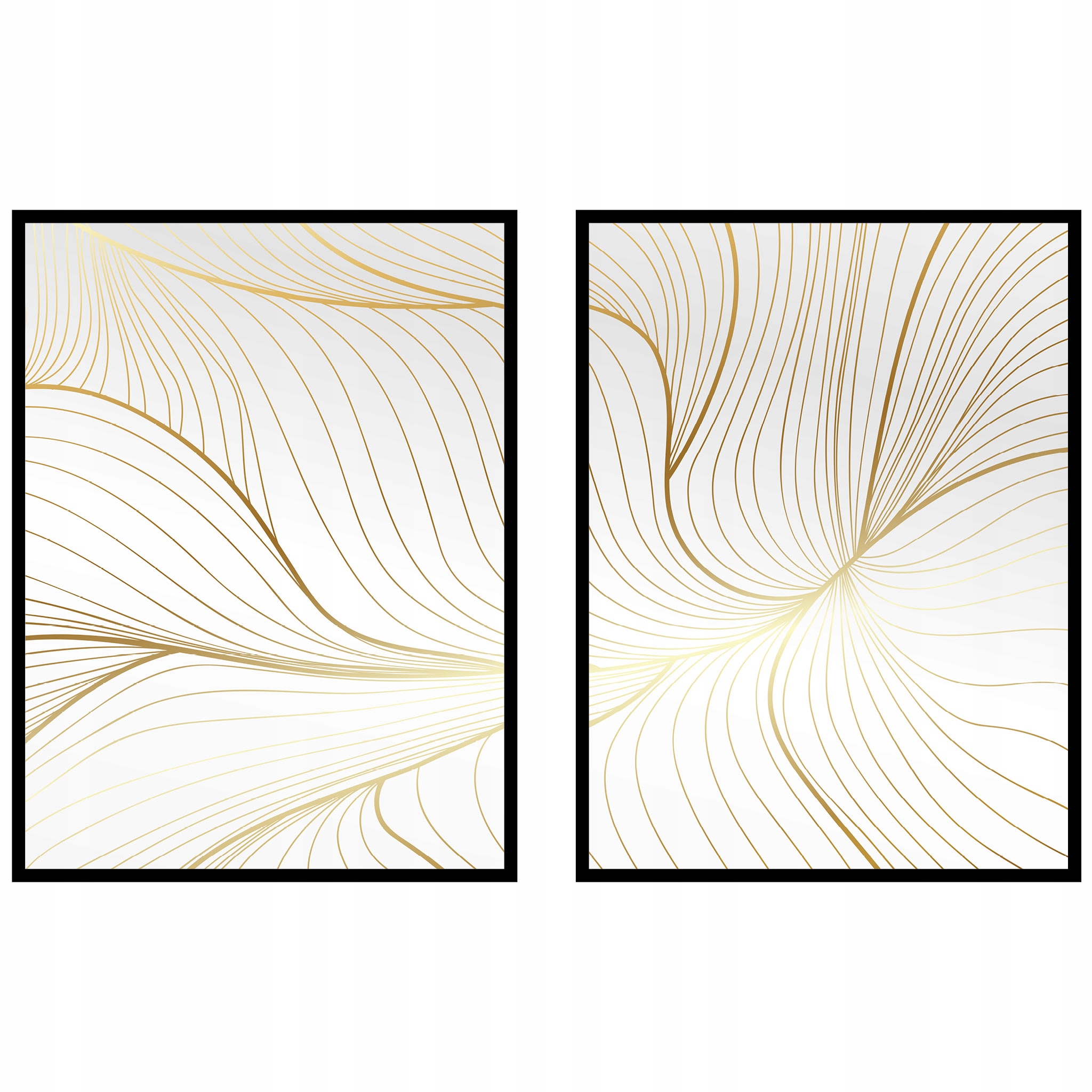 

Plakaty abstrakcja 40x50 złote kreski dyptyk 2szt