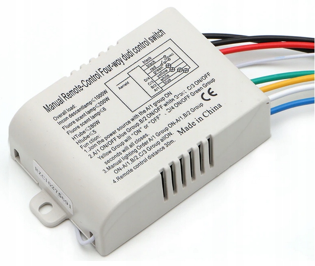 Zdalny Włącznik Urządzeń 230V 1000W PILOT RF 4 kan Kod producenta STER230V_RF13_4X