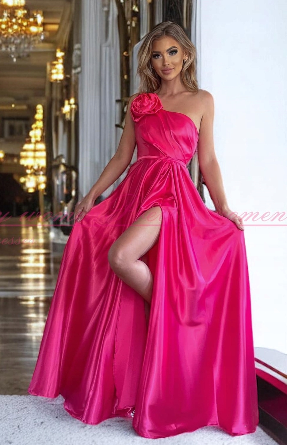 Šaty Na Svatební Hostinu Danostia Květ Dlouhá Fuchsiová 34 Xs