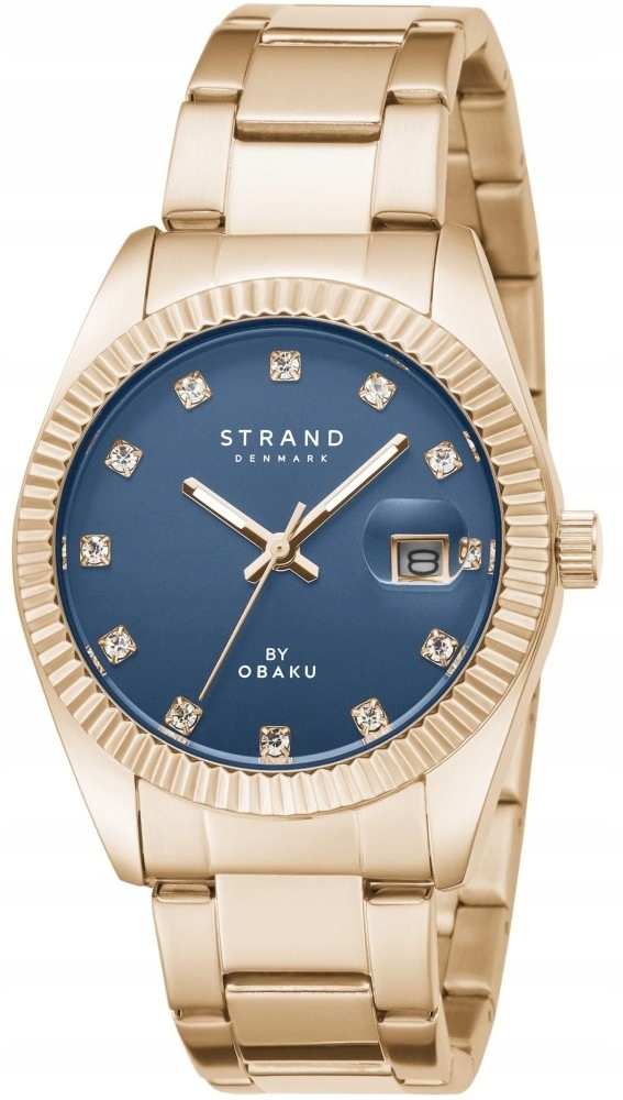 Nové Originální dámské hodinky Strand by Obaku S721LDVLSV zlaté, datace