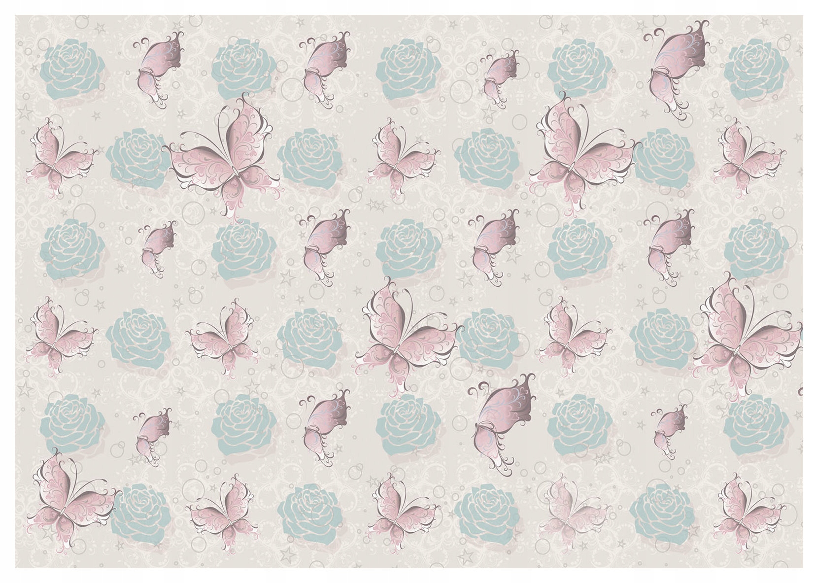 Vliesová fototapeta Béžové motýle a ruže 312x219 lepidlo