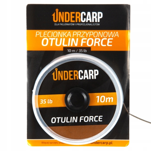 Undercarp Plecionka przyponowa w otulinie 10 m 35 lbs Otulin Force Brązowa