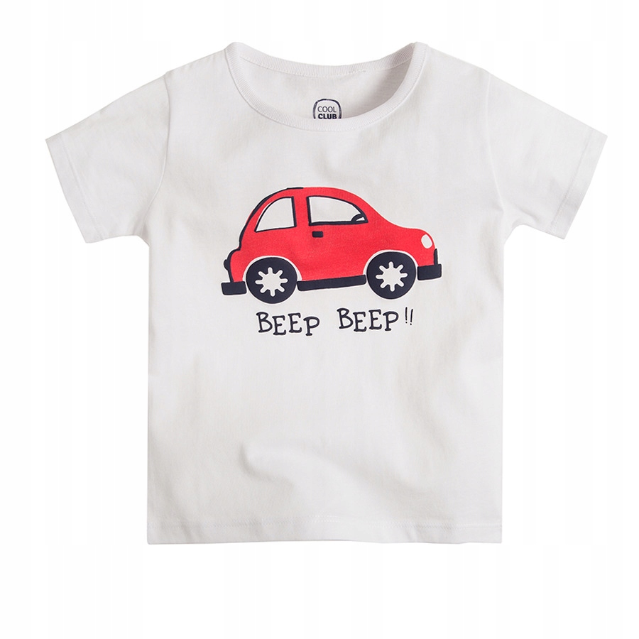 

Cool Club T-shirt chłopięcy, biały, Beep roz 80 cm