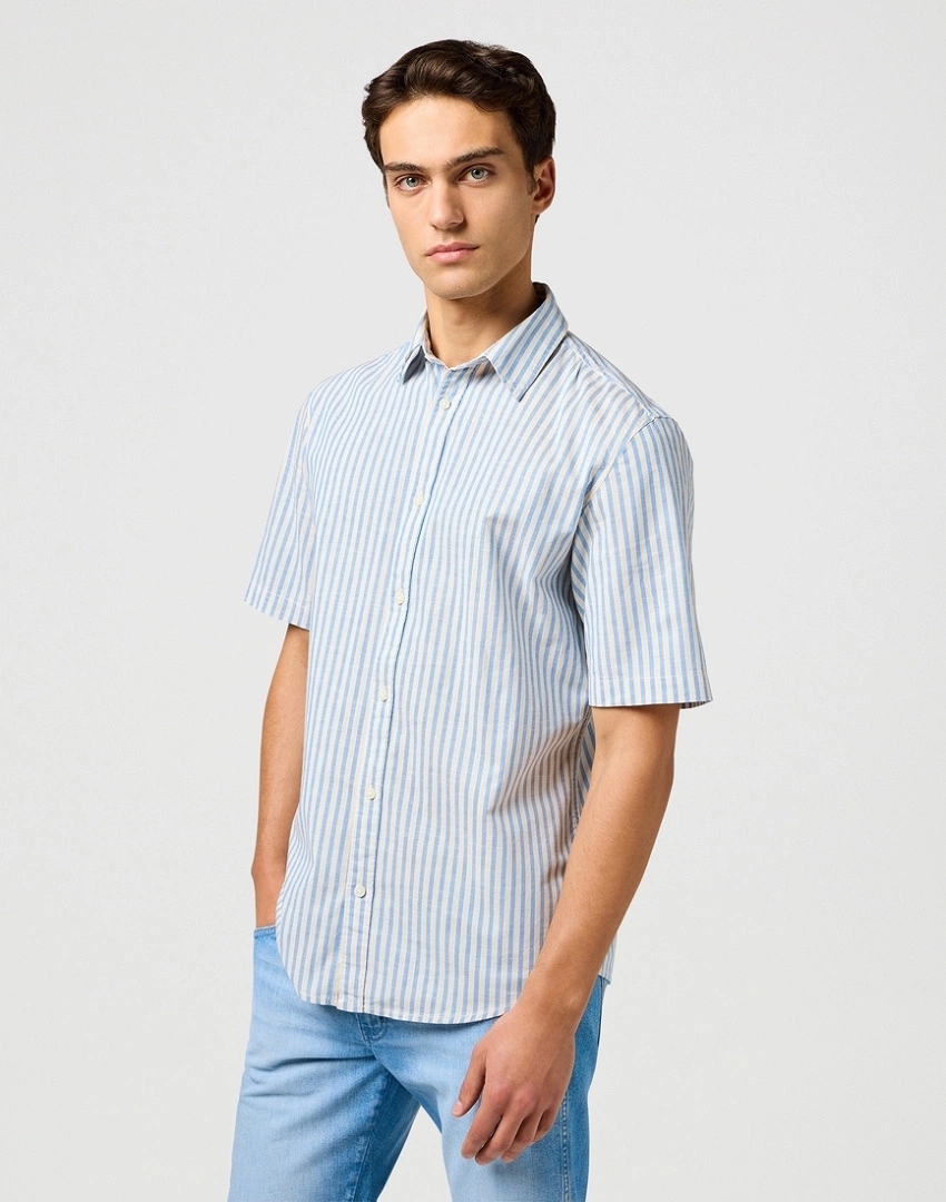 Pánská košile Wrangler Ss Shirt Pacific Stripe 112362757 XL