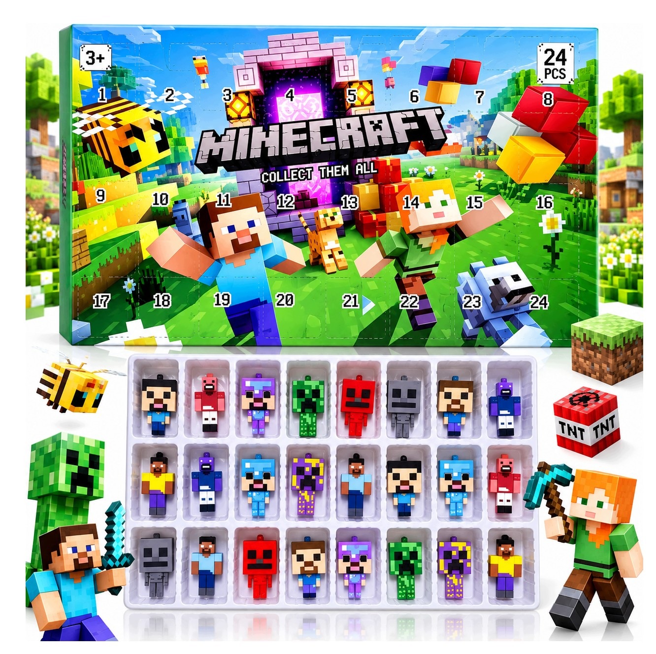 Адвент-календарь Minecraft, 24 фигурки-сюрприза, от 3 лет — фото 3