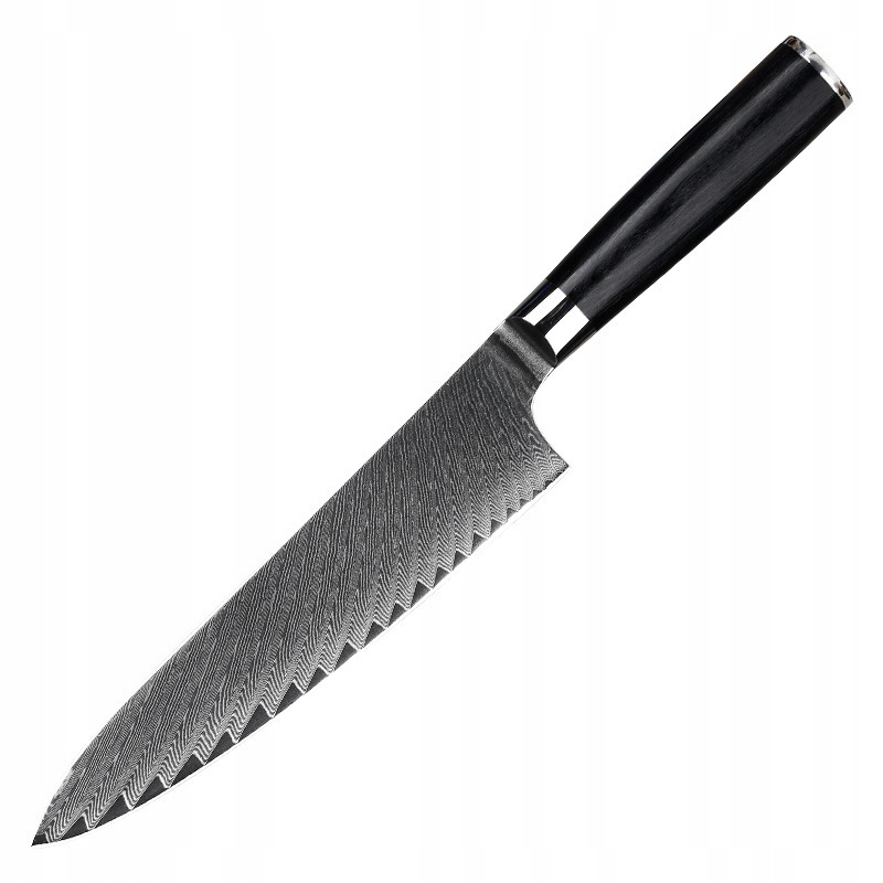 

Nóż Szefa Kuchni Stal Damasceńska Ostry 19,5cm XL