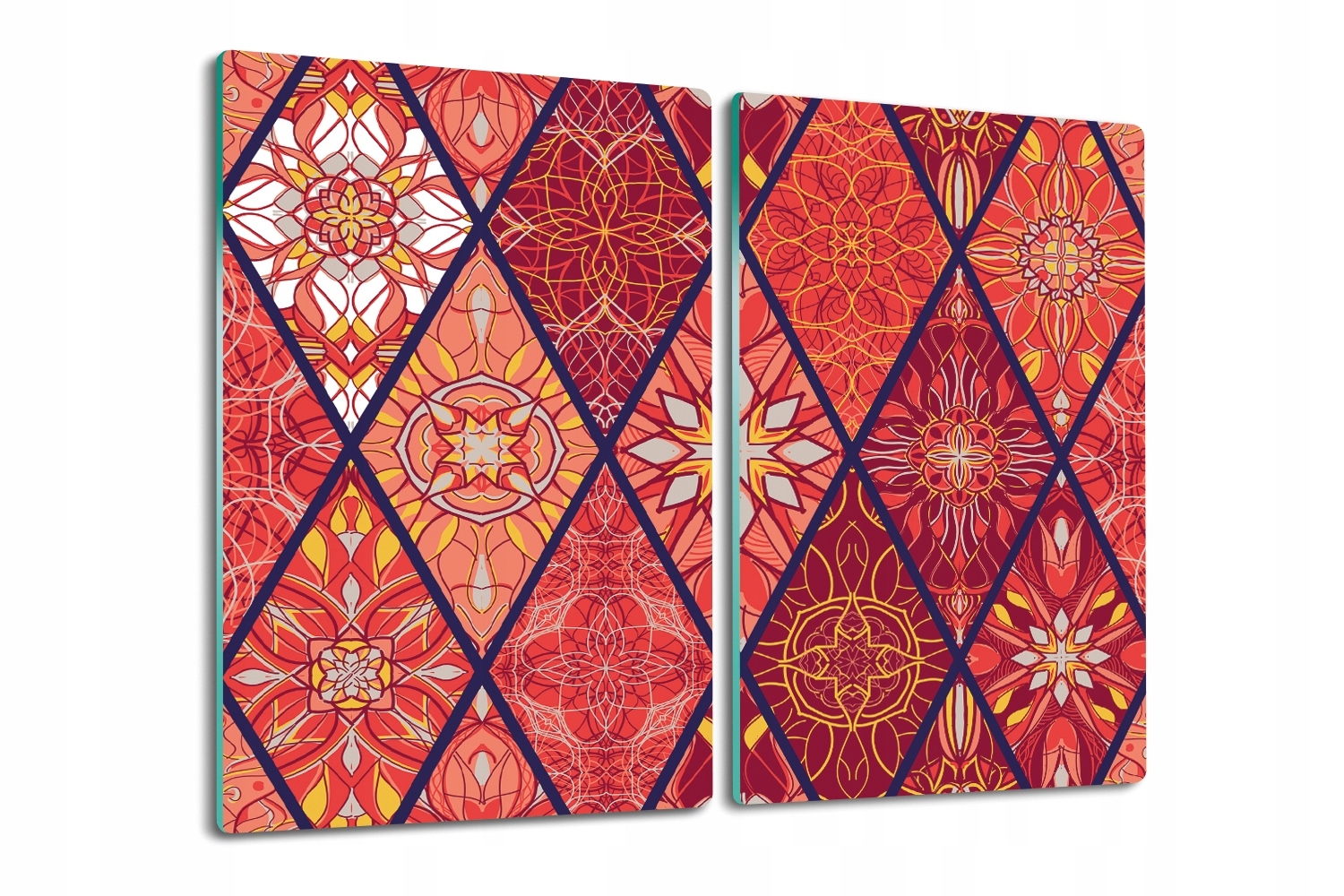 skleněná deska s potiskem 2x30x52 Patchwork květiny