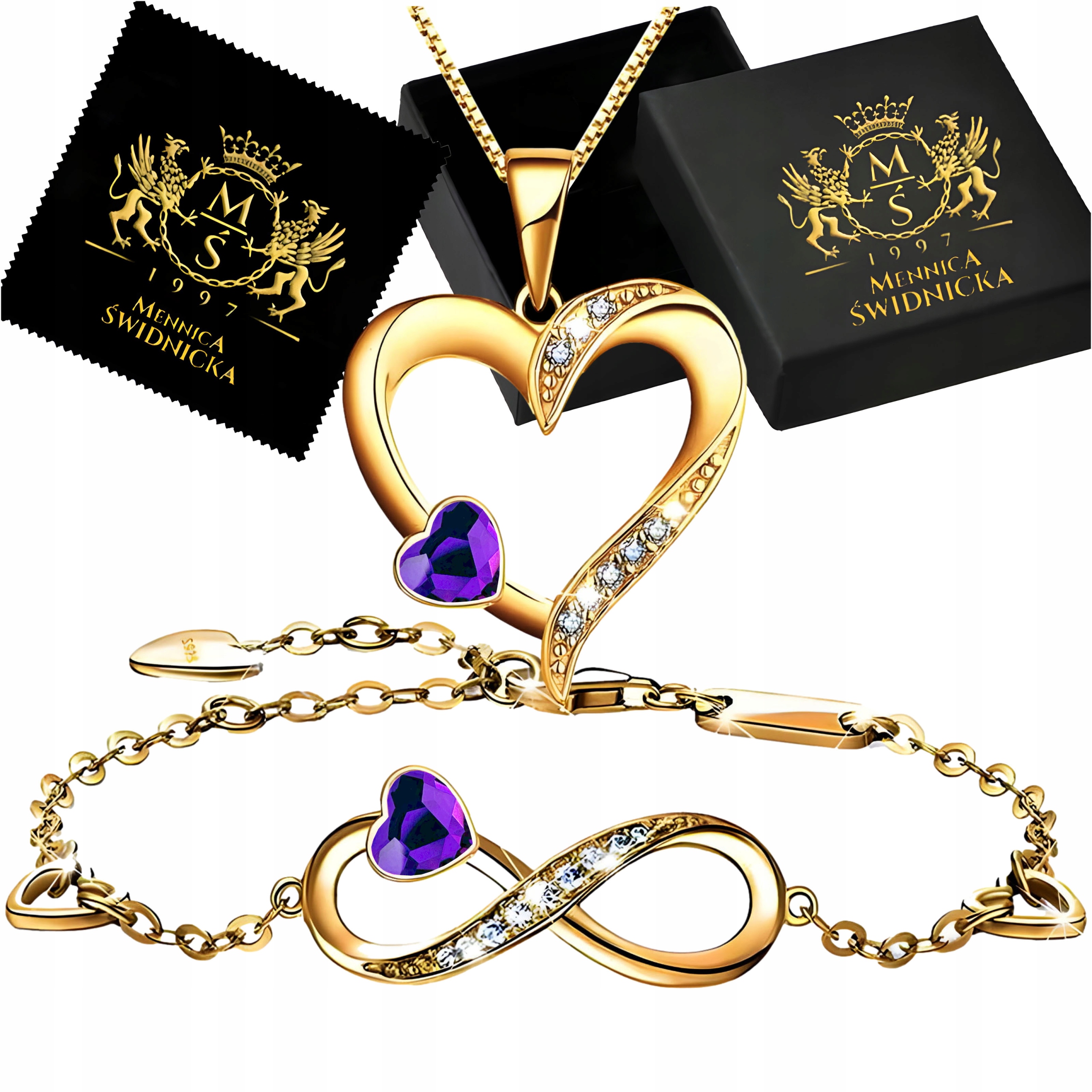 Zlatý set náramku a náhrdelníku Stříbro 925 Ideální Dárek pro ženy