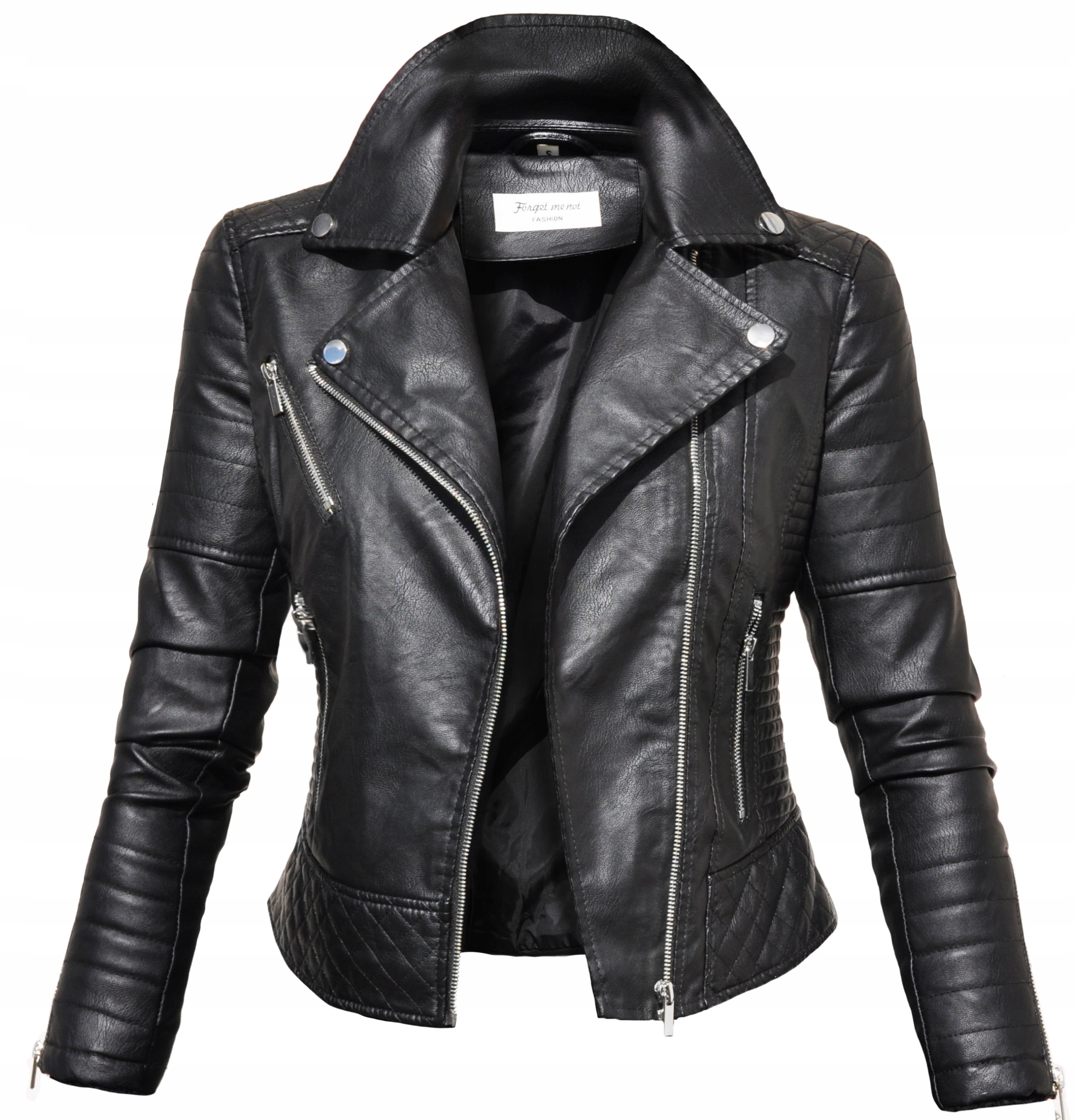 #1941 RAMONESKA __ damska klasyczna SKÓRA wiosna _ _ przejściówka biker _ M Długość do bioder