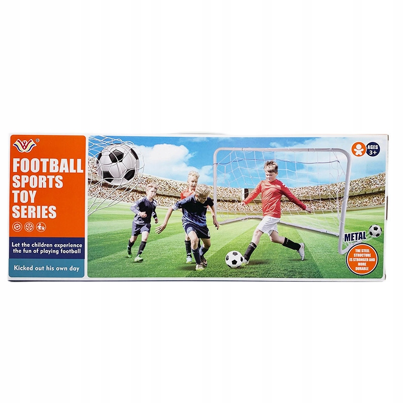 Zestaw piłkarski z bramką piłką pompką metalowy 120 cm