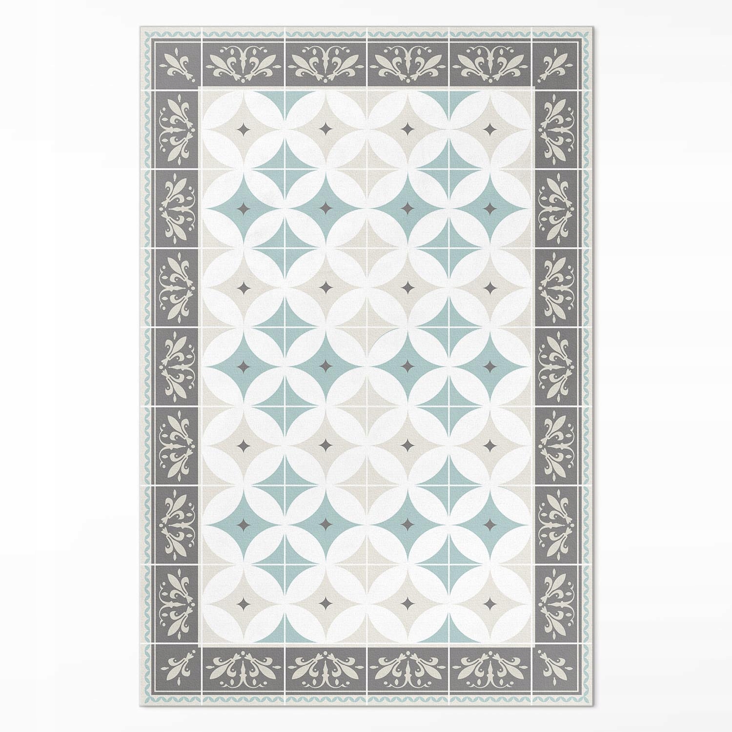 Koberec do spálne Vinyl Škandinávske kruhy pastelová mozaika XXL 150 x 225 cm