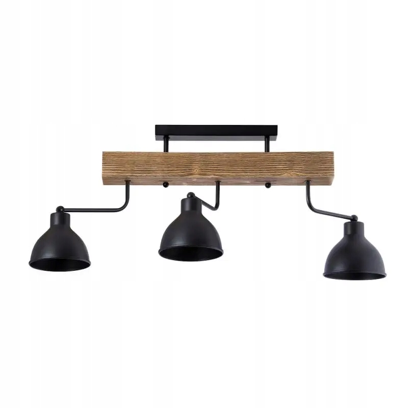 Velký dřevěný stropní svítidlo s 3 nastavitelnými výložníky pro obývací pokoj