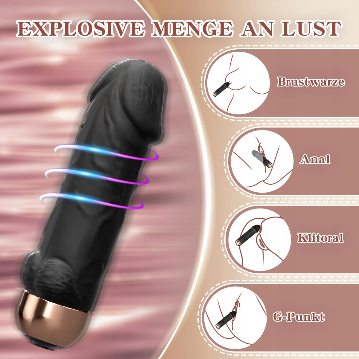 DILDO MINI Wibrator Dla Kobiet Cichy Masażer G-punkt Klitoris 10 Trybów — miniatura 2