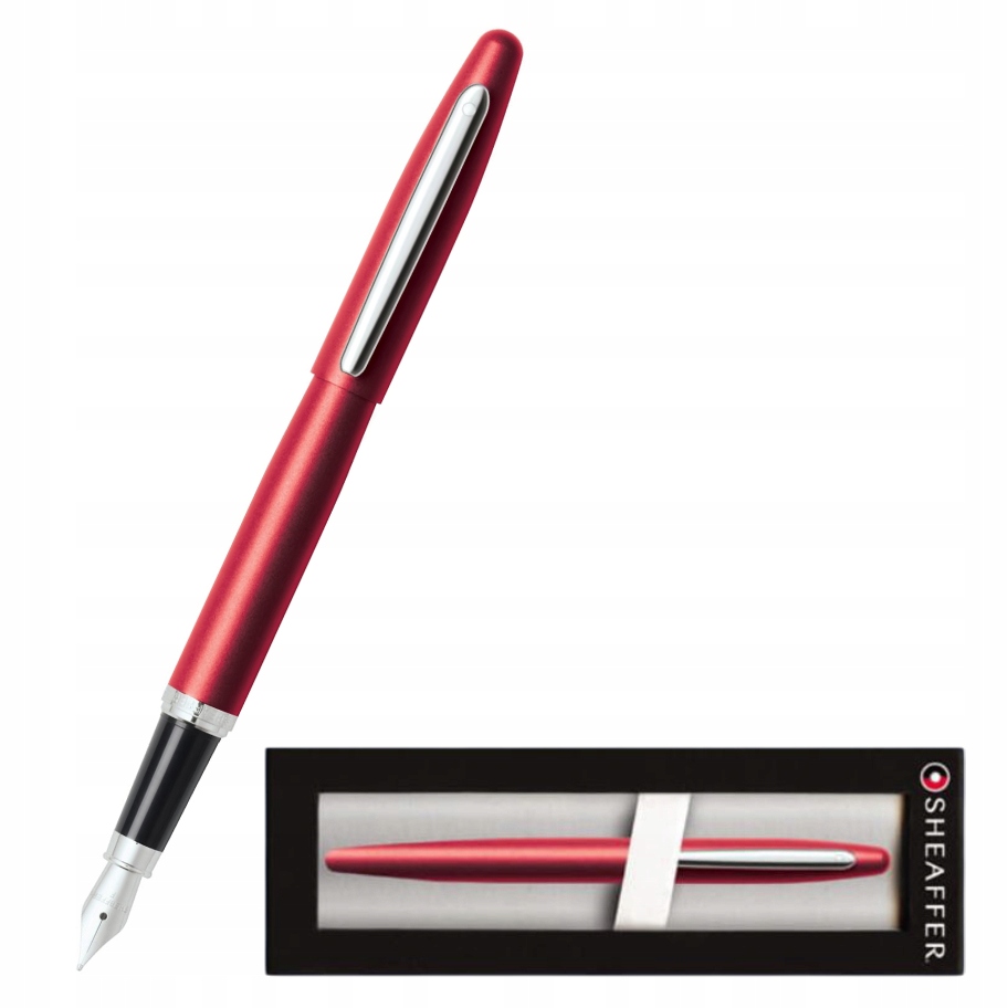 Sheaffer Czerwone pióro wieczne Vfm 9403 matowe niklowane Pudełko
