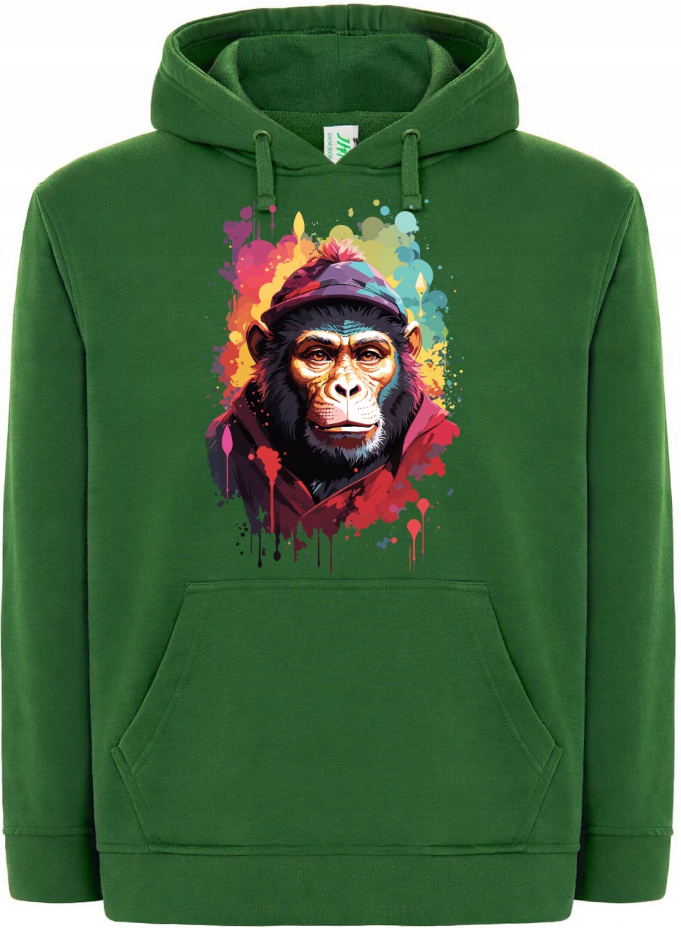 Mikina s kapucí Barevná opice Módní potisk Dárek vel. 5XL