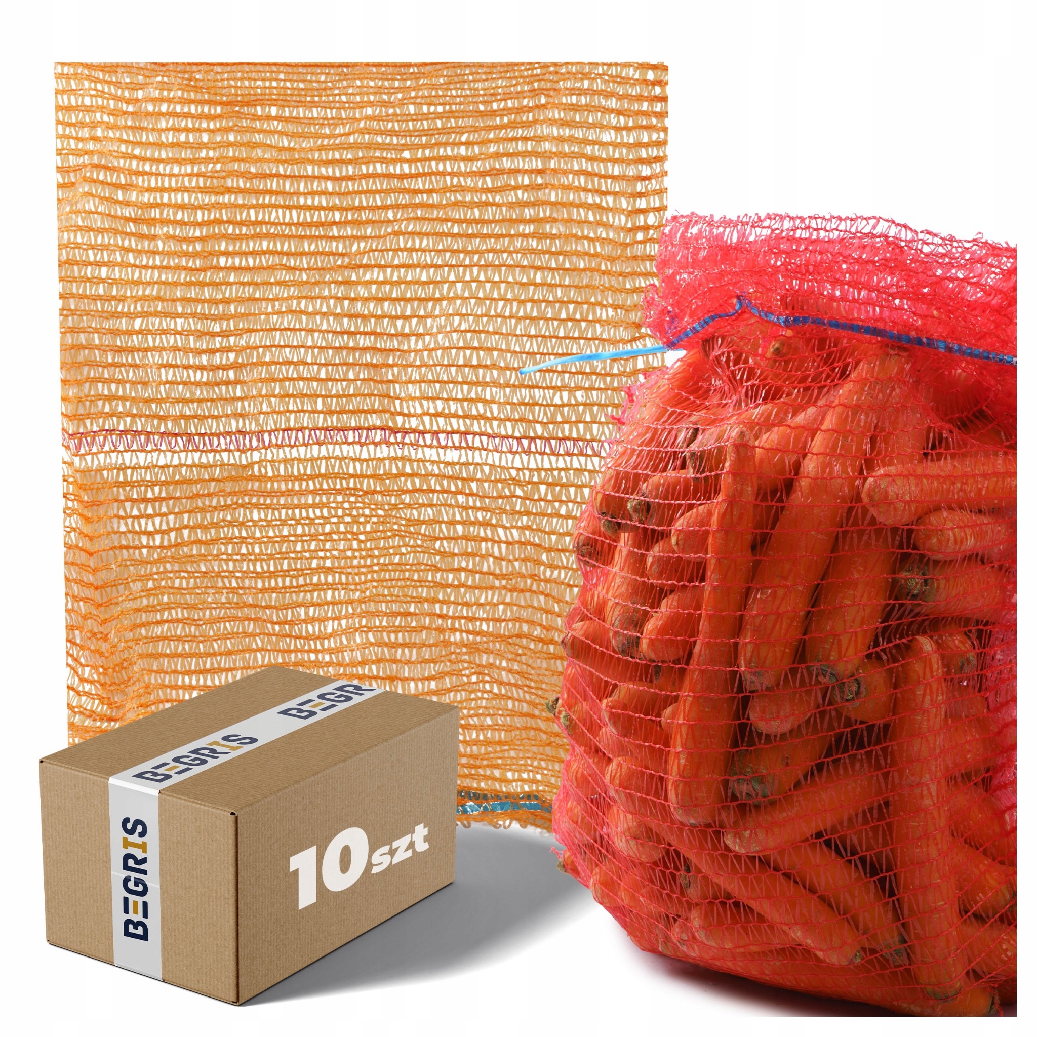 WOREK RASZLOWY 50 KG 60X110 WORKI RASZLOWE POMARAŃCZOWE Z ZACIAGIEM 10 SZT