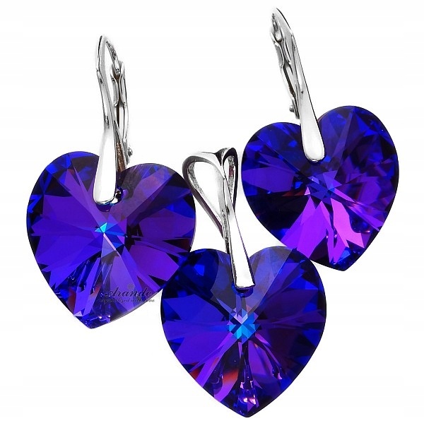 Krystaly Komplet Helio Heart Stříbro