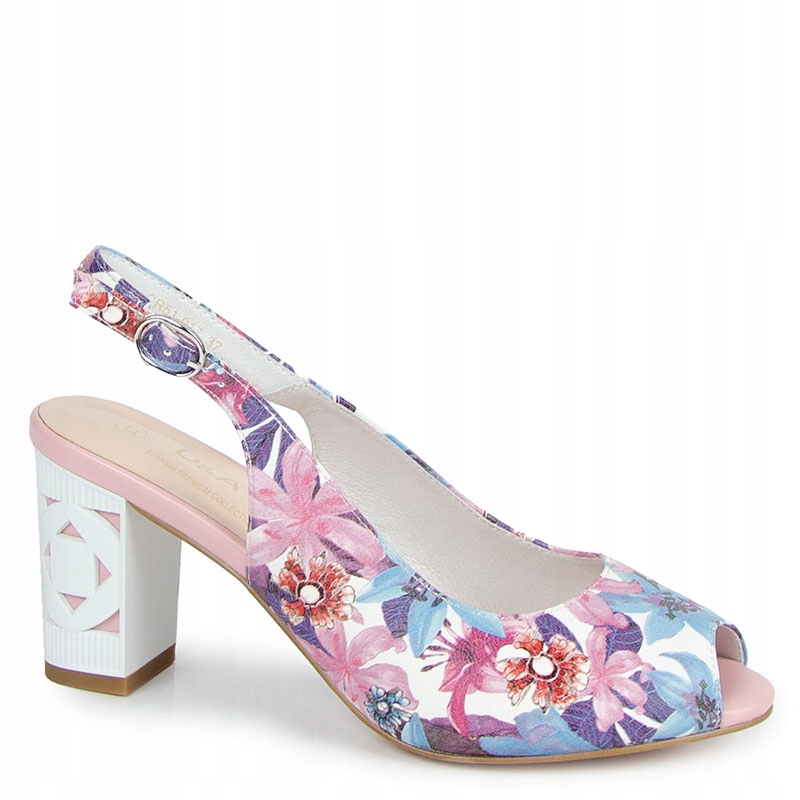 S.barski CR51-017 Růžové Kožené Sandály S Květinami 37