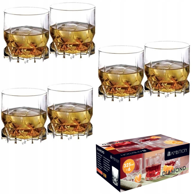 

6x Szklanka Niska do Whisky 325ml Diamond Ambition