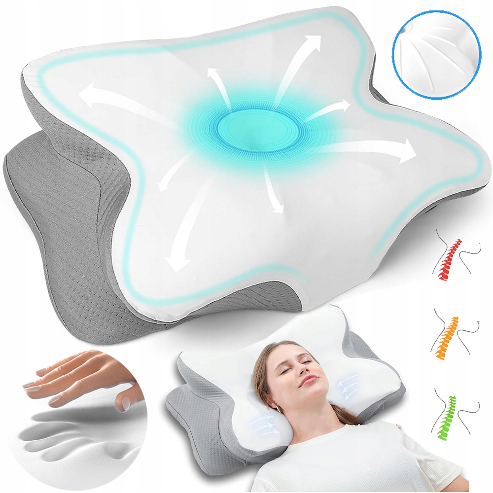 Poduszka Ortopedyczna Pod Głowę Spania Profilowana Memory Foam Oddychający