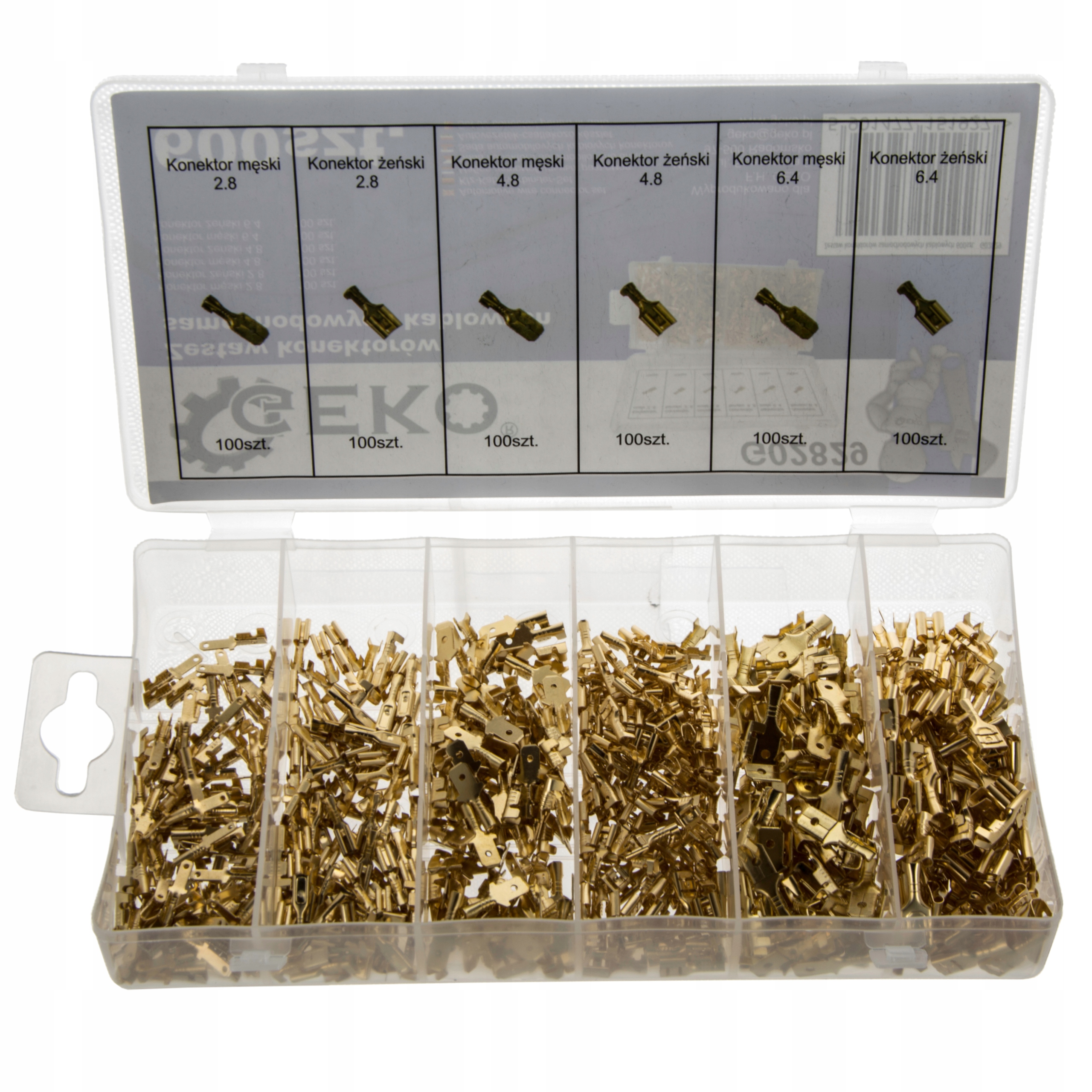 KONEKTORY WSUWKI KONEKTORKI KABLOWE ZESTAW 600szt Kod producenta G02829
