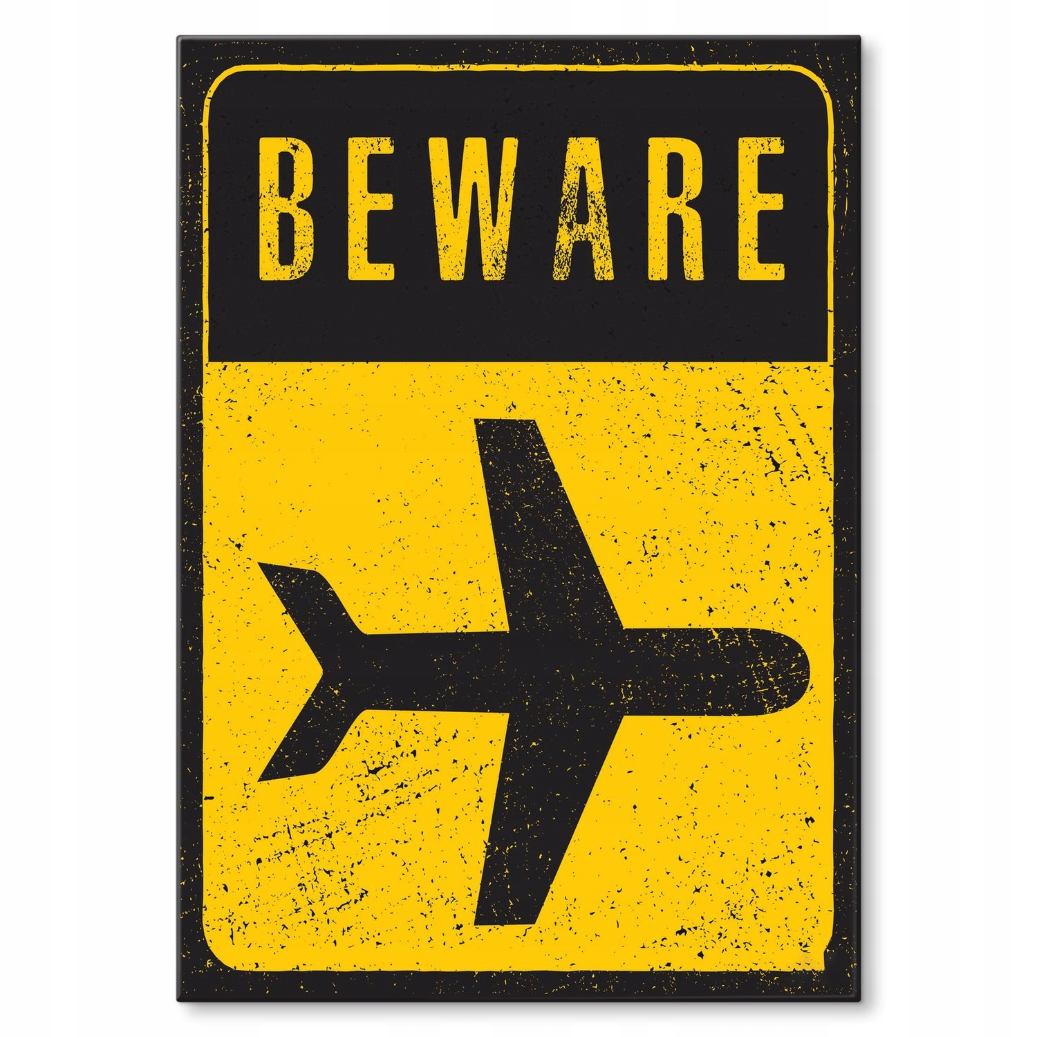 Kovový plakát Pozor na letadla Dárek 30 x 42 cm